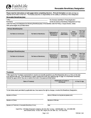 Revocable Beneficiary Designation Form