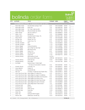 Bolinda Order Form