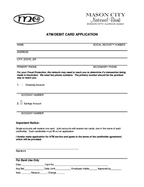 ATM Debit Card Application
