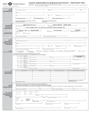 Transfer Authorization for Registered Investments