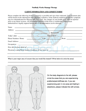 NeoBody Works Massage Therapy Client Consent Form