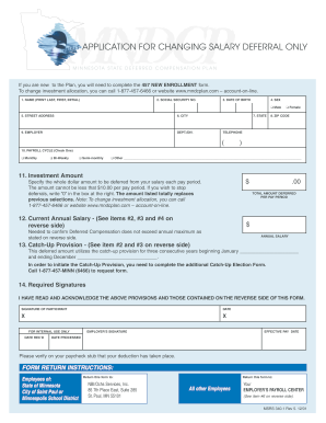Minnesota Salary Deferral Change Application