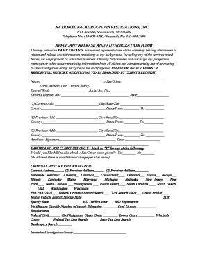 Applicant Release and Authorization Form