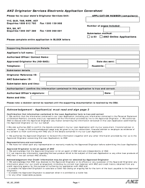 ANZ Originator Services Loan Application