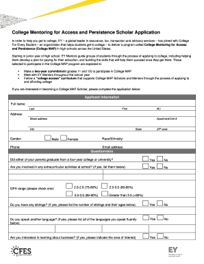College MAP Scholar Application
