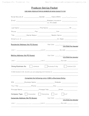 Producer Questionnaire and Appointment Request