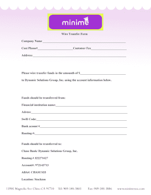 Wire Transfer Form
