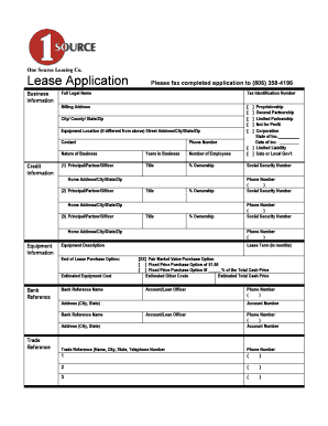 One Source Lease Application