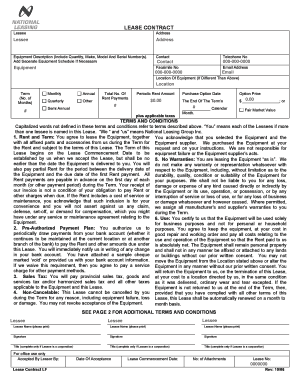 Equipment Lease Contract