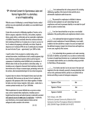 Informed Consent for Spontaneous Labor