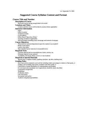 Course Syllabus Template