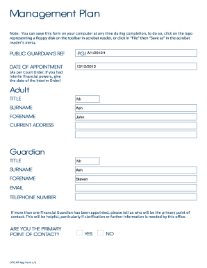 UK Financial Guardian Appointment Form