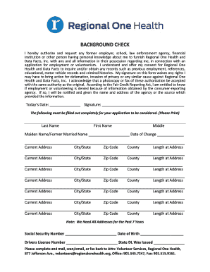 Background Check Authorization Form