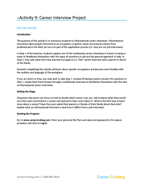 Career Interview Project Worksheet