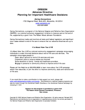 Oregon Advance Directive