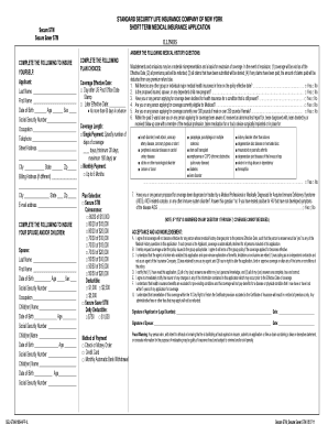 Secure STM Short Term Medical Insurance Application