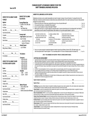 Short Term Medical Insurance Application