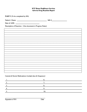 Adverse Drug Reaction Report