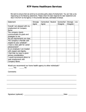 Employee Satisfaction Survey Form