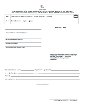 Vehicle Sale Notification Form