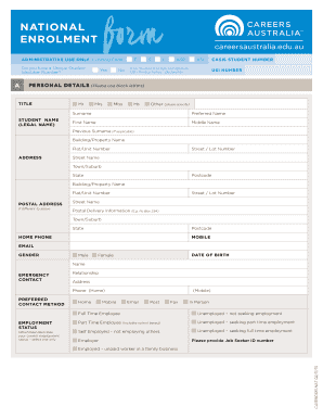 Careers Australia Student Enrolment Form