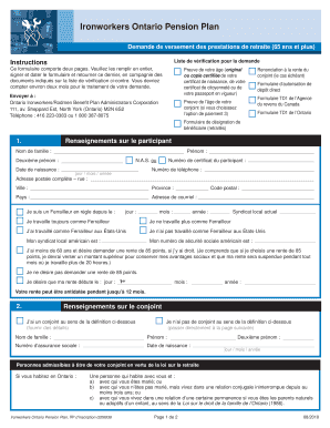 Demande de versement des prestations de retraite (65 ans et plus)