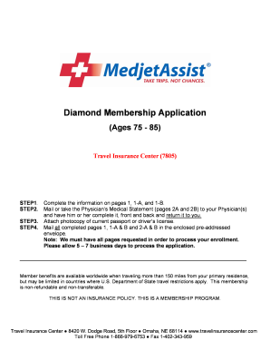 MedjetAssist Diamond Membership Application