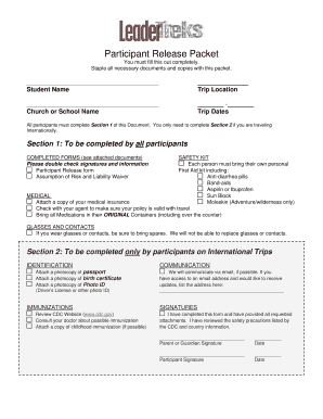 Participant Release and Waiver Form