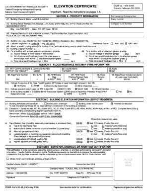 FEMA Elevation Certificate