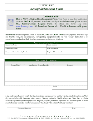 FlexCard Receipt Submission Form