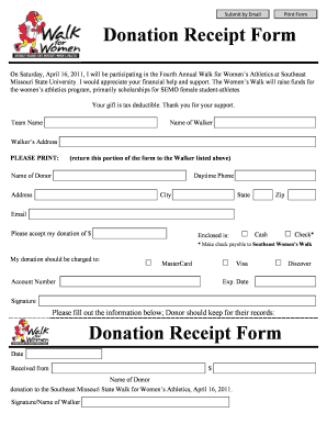 fillable online donation receipt form redhawkstvcom fax email
