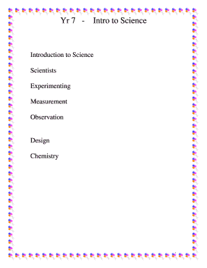 Introduction to Science Worksheet