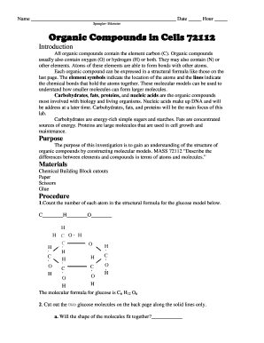 Organic Compounds Lab Worksheet