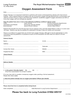 Oxygen Assessment Form - Wolverhampton Formulary - medicines wolvespct nhs