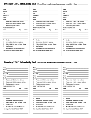 Petoskey UMC Friendship Pad - PAUMCS - paumcs