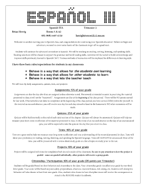 Student Classroom Behavior Agreement