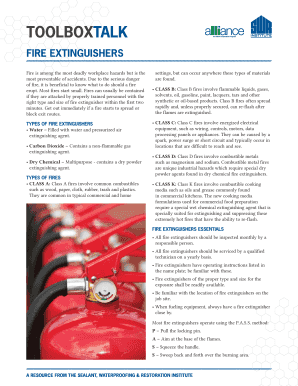 Fire Extinguishers Toolbox Talk