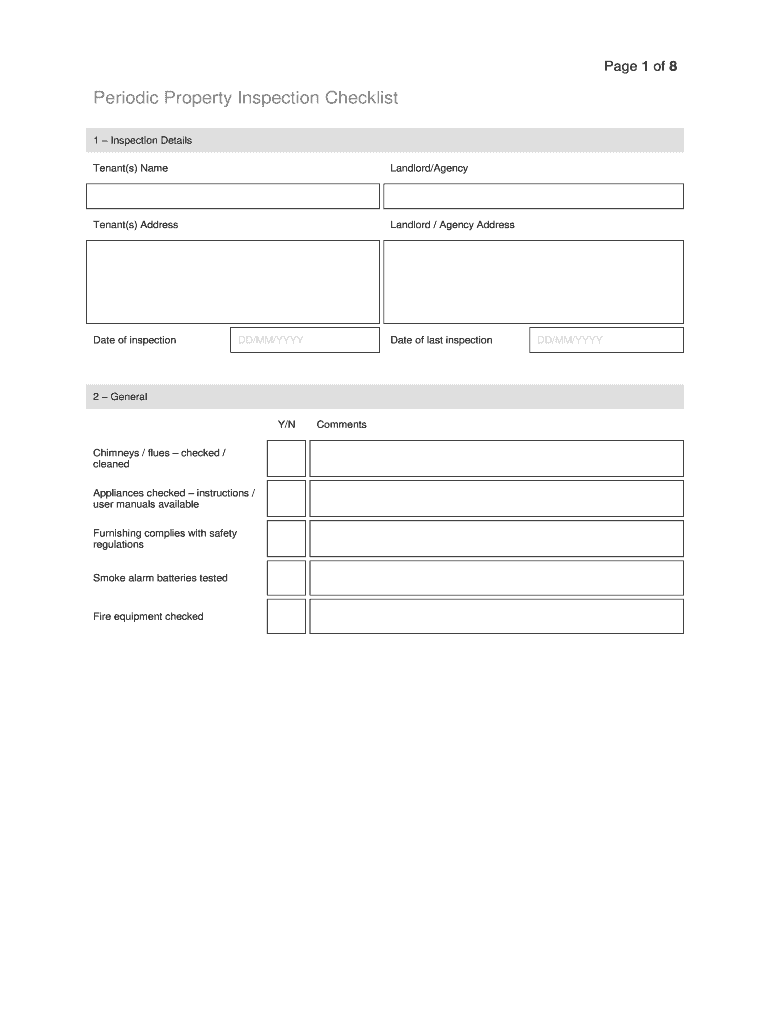 landlord periodic inspection checklist pdf Preview on Page 1