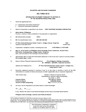 SEC Form 20-IS Information Statement