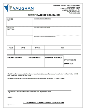 Certificate of Insurance