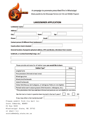 Mississippi Prescribed Burning Application