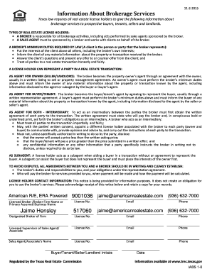 Texas Brokerage Services Information