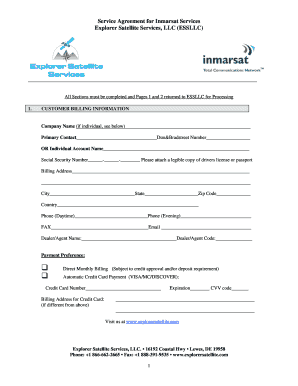 Service Agreement for Inmarsat Services