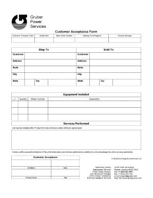 Customer Acceptance Form