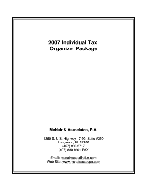 2007 Income Tax Return Organizer Package
