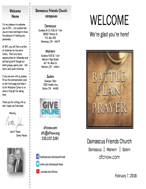 Damascus Friends Church Communication Card