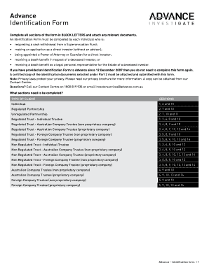 Advance Identification Form