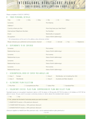 InterGlobal Individual Application Form