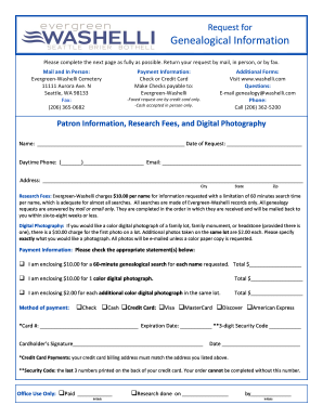 Genealogical Information Request Form