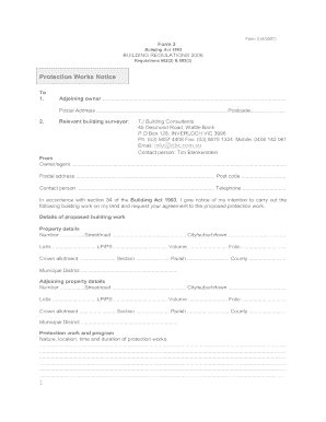 Protection Works Notice Form 3